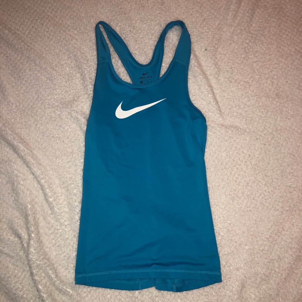 Blue nike dry fit tank top